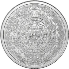 Pure Silver .999 Bullion - Mexico Aztec Calendar Mayan- 1/4 oz round coin 114.24 per troy oz