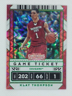 2020 Panini Contenders Draft Picks Green Explosion Klay Thompson #6, Warriors