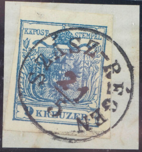 Österreich; "SZASZ-REGEN",  K1 klar auf Luxus-Bfstk. mit vollrandiger 9 Kr. blau - Afbeelding 1 van 1