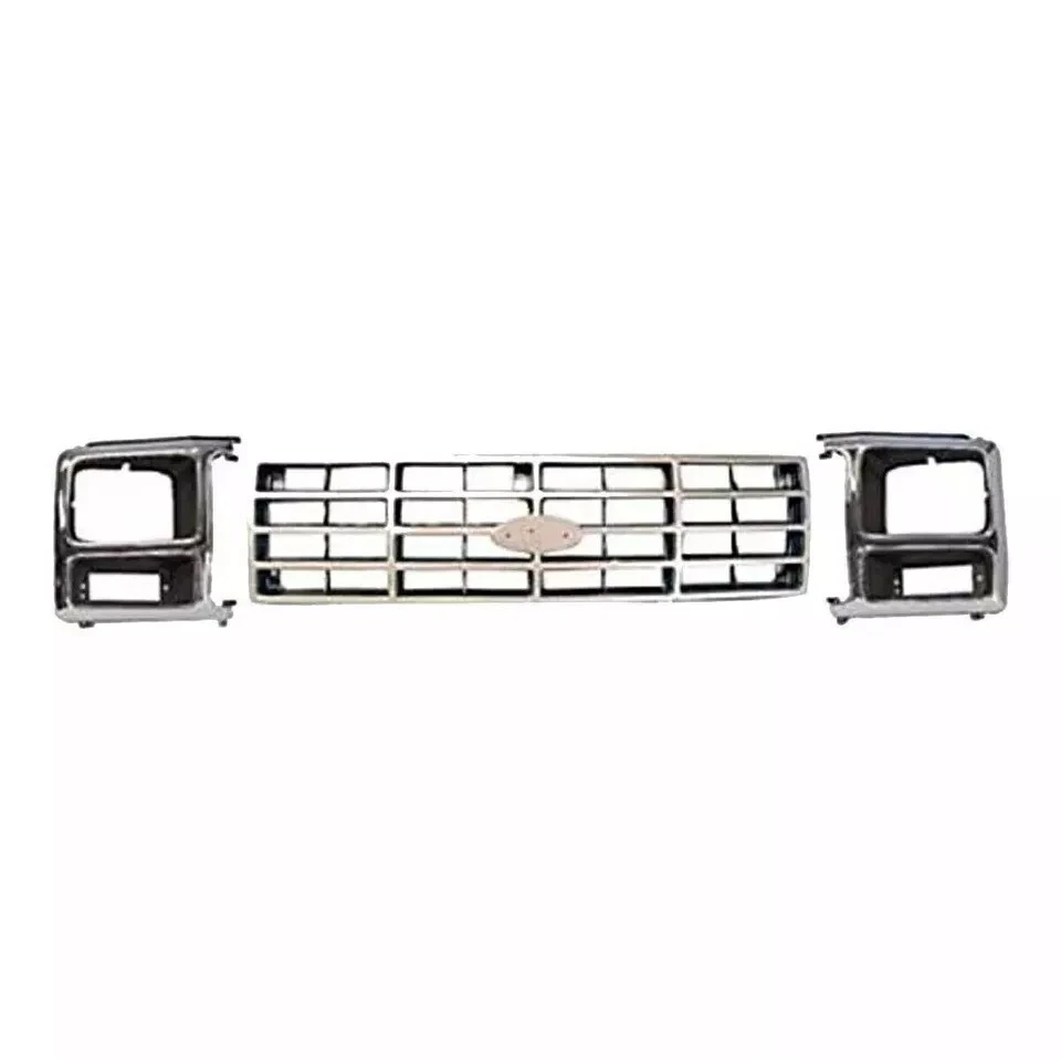 Fits 1982-1986 Ford F-100 150 250 350 Bronco Front Grille + Headlight Bezel Trim - Image 4 of 4
