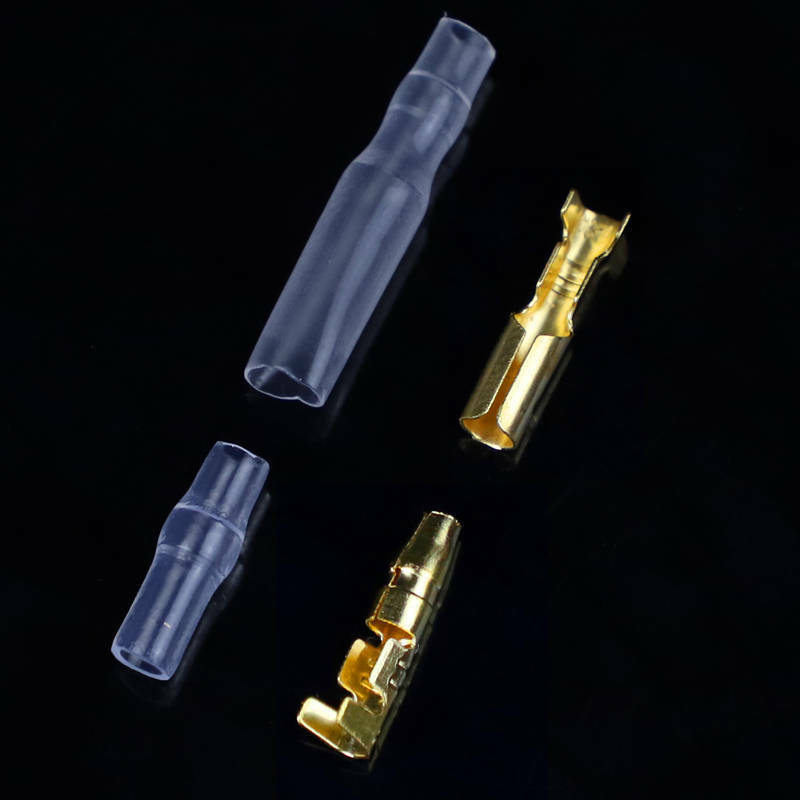 Kit 240 Pezzi Connettori Elettrici Tondi Da 3,9mm Con Isolamento - Crimp - Oro