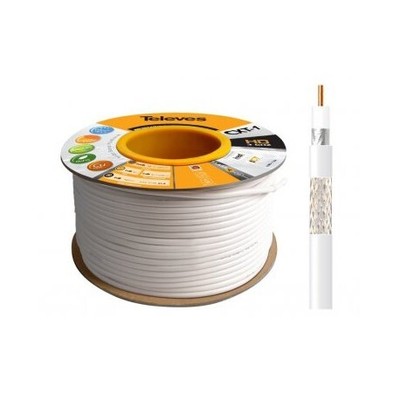 Televes White CU-AC/AL CPR ECA Coil 100m 2127 Interior Coaxial Cable
