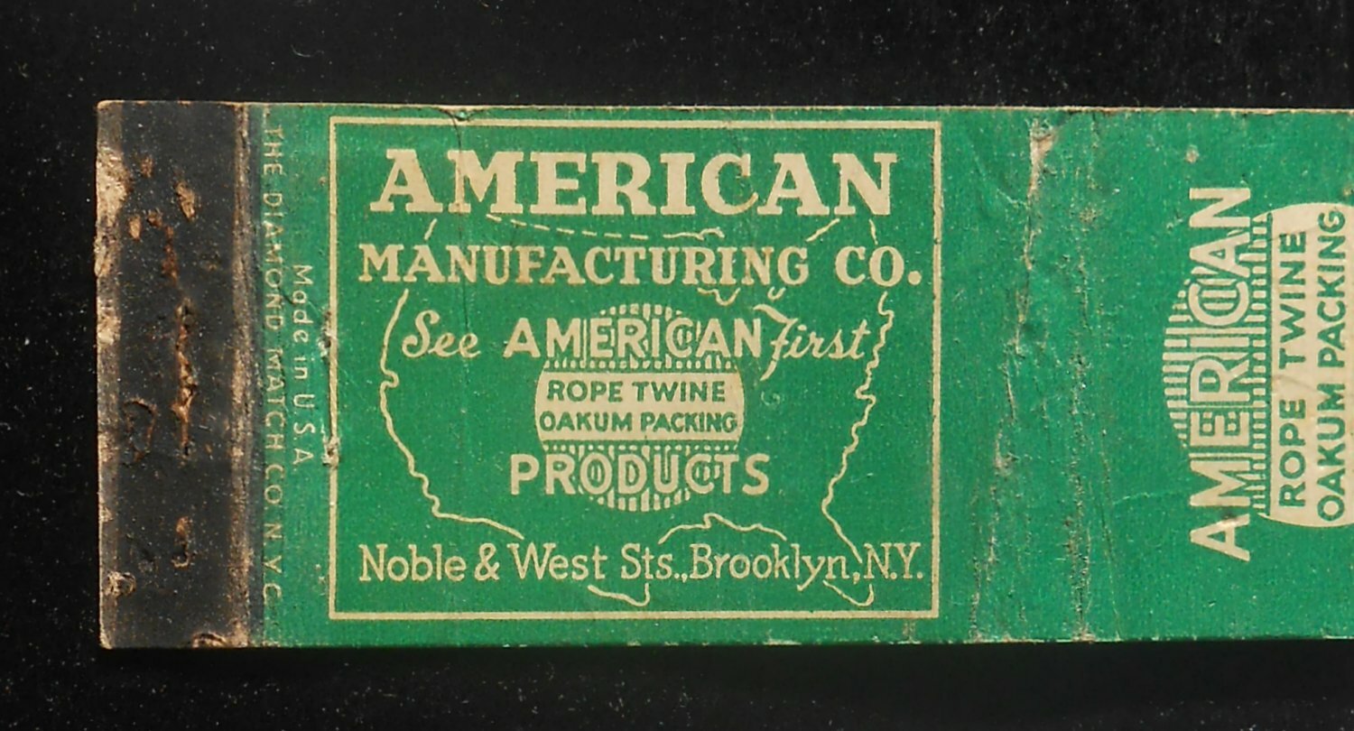 1930s? American Manufacturing Co. Rope Twine Oakum Packing Noble St
