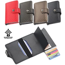 RFID Blocking Leather Wallet - Shielding Card Case for Credit Card Protection