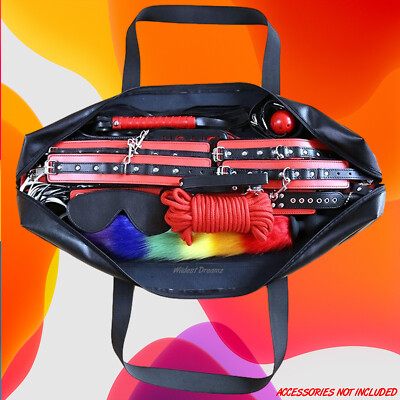 Large Antibacterial Toy Bag Storage Travel Case For Adult Sex Toys PU  Leather | eBay Australia