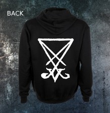Sigil of Lucifer Zip Up Hoodie Pentagram Baphomet Leviathan Cross Satanic Occult