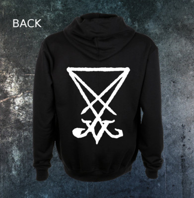 Sigil of Lucifer Zip Up Hoodie Pentagram Baphomet Leviathan Cross