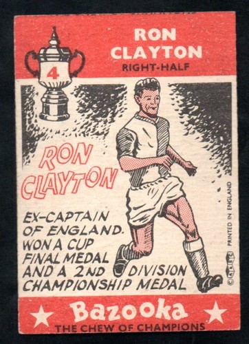 A & BC bubble gum Football BAZOOKA series BLACKBURN ROVERS Ron Clayton # 4 - Picture 2 of 2