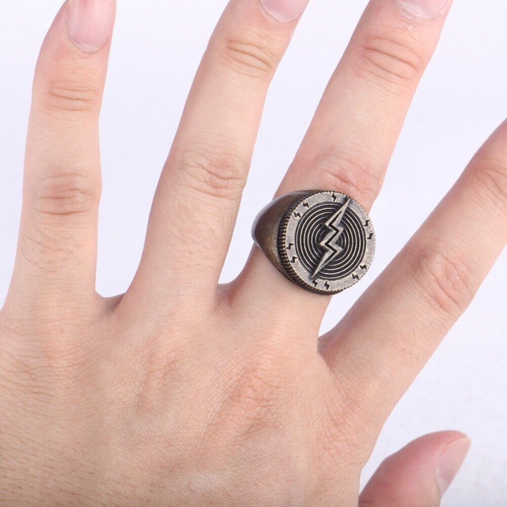 Cosplay Flash Movie Barry Allen Ring Superhero Flash Logo Ring Accessories  Props