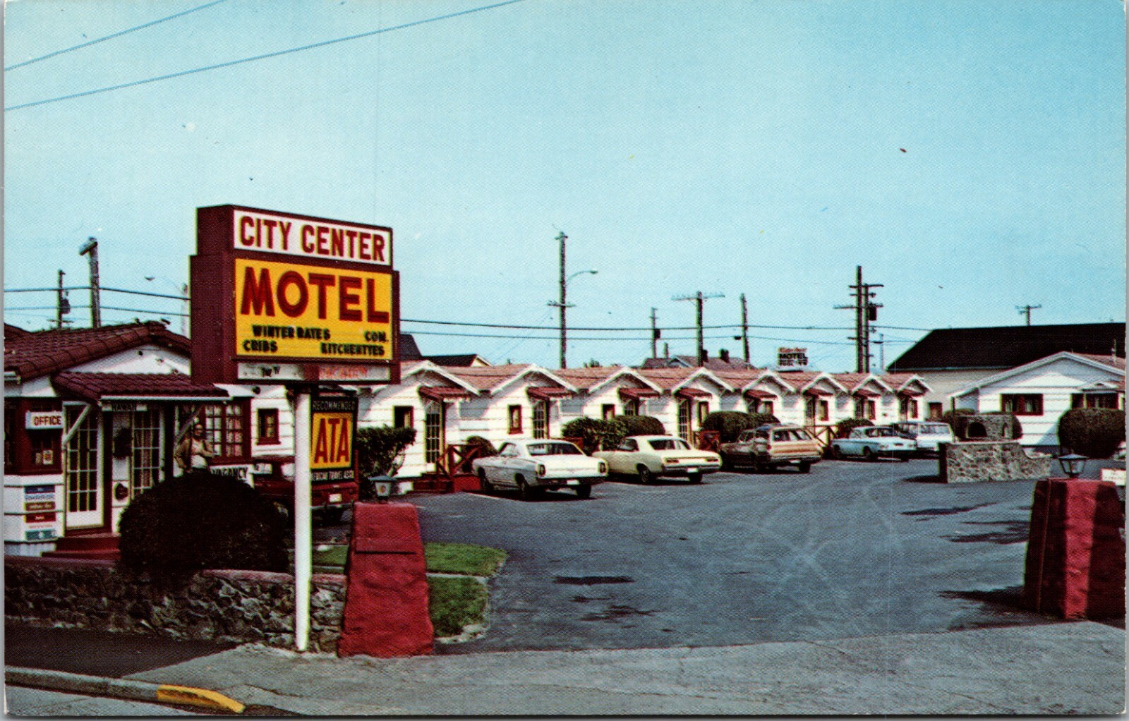 Long Beach Washington WA City Center Motel Old Cars Postcard | eBay