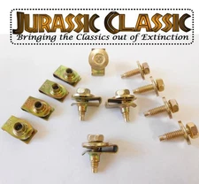 46-80 Ford 8pk 1/4-20 Yellow Zinc Body Fender U-Nuts & Yellow Zinc Bolts Washers