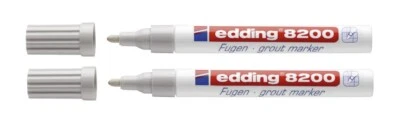 2 x Fugenmarker edding 8200 Fugenstift für Fliesen Grout marker silbergrau