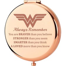 Heroine Pocket Mirror Diana Fans Gift You are Braver Stronger Smarter Than Yo...