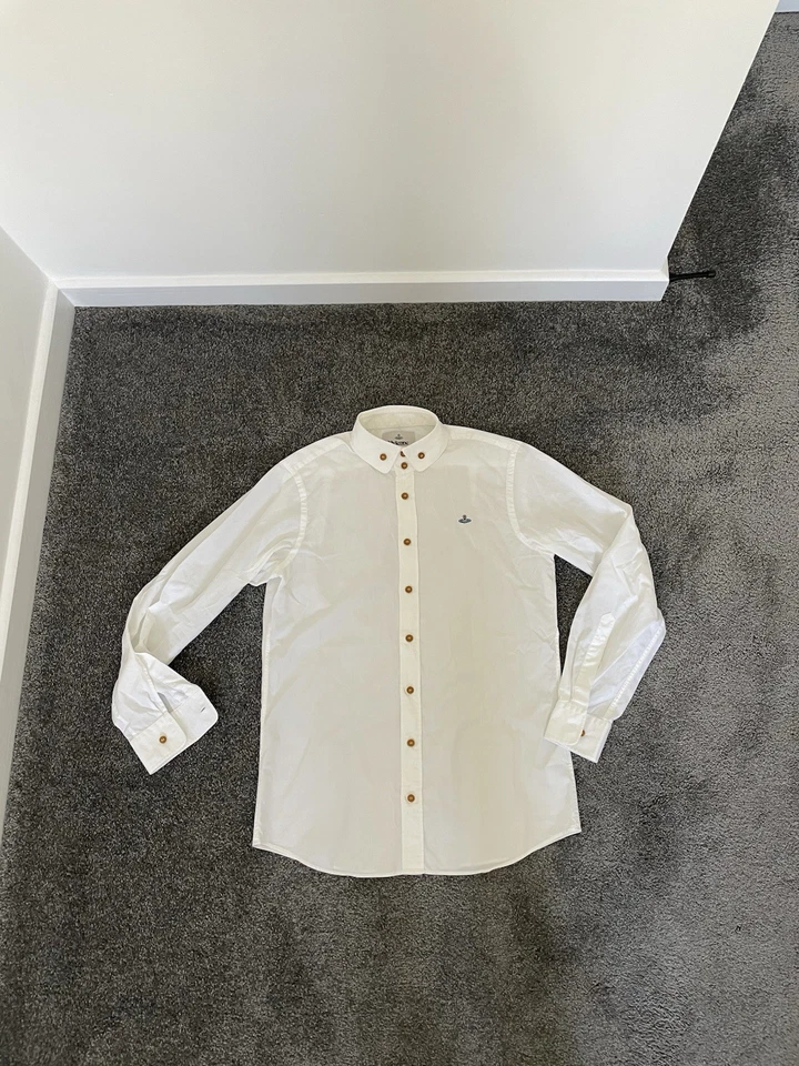 Camisa de manga larga Vivienne Westwood Krall para hombre - blanca - talla 48 - Imagen 2 de 4