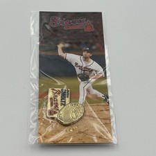 John Smoltz Atlanta Braves Pin Set 1996 Cy Young Award Stats Glove & Logo Pins