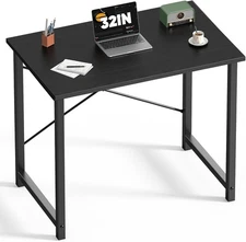 DUMOS 32 Inch Office Small Computer Desk Modern Simple 32 Inch, Wood Black 