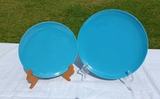 IKEA FARGRIK Set of 2 Plates Blue Turquoise 15199 1 Dinner Plate 1 Salad Plate