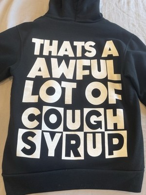Men s That s An Awful Lot Of Cough Syrup Pullover Cartoon Network Hoodie Size S