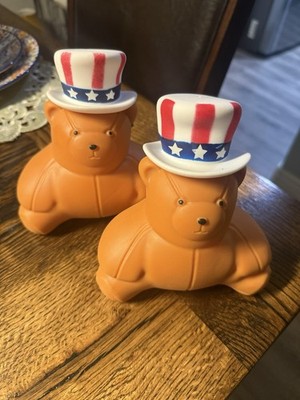 2 Sunny Days squishy bear with patriotic hat 