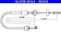 ATE Seilzug, KupplungsbetäTigung 24.3728-1018.2 FüR Renault