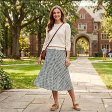 Vtg Talbots Preppy Silk Skirt SZ 12 Paisley