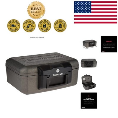 Compact Fireproof Security Safe with Key Lock - Ideal for Documents & Valuables
