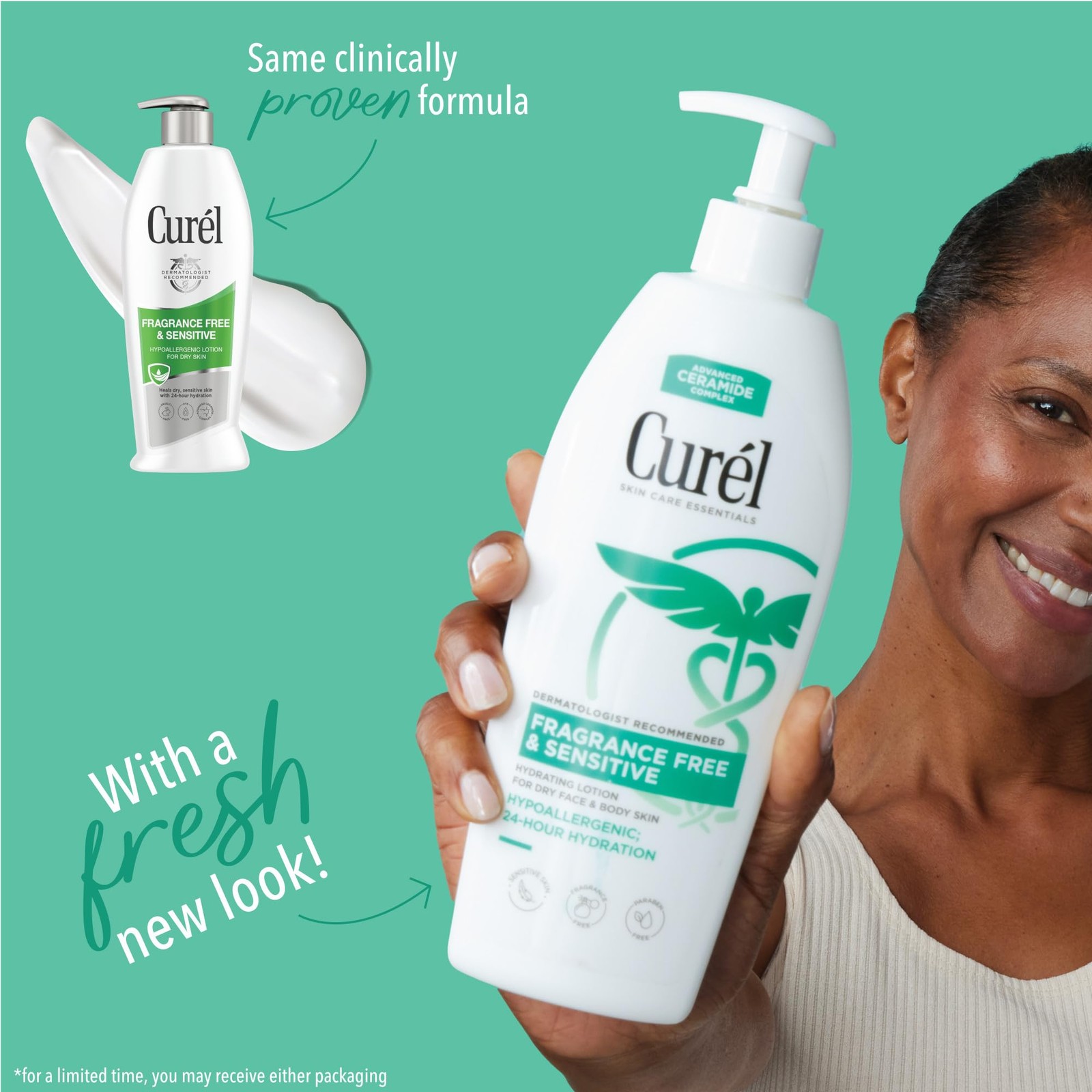 Fragrance Free Comforting Body Lotion, Unscented Dry Skin Moisturizer for Sen...