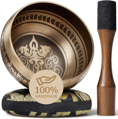 Handmade Tibetan Etched Singing Bowl Set   Sound Bowl & Meditation Bowl with Cus