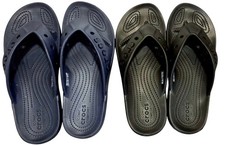 2 pairs New Crocs Classic Flip Flops V2 Sandals Men's 8/ Wom 10 1 Black 1 Navy