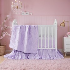 Crib Bedding Sets for Girls 100 Cotton Purple Elephant Embroidery Baby Nurse...