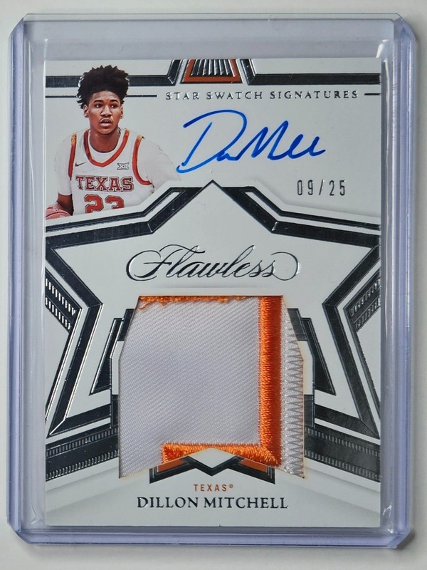 Dillon Mitchell Texas 22-23 Flawless, Collegiate Star Swatch Auto, /25 ✍️