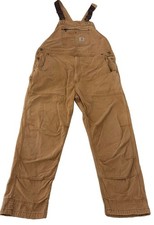 Carhartt Bib Overalls Men  s Brown Double Knee Workwear 102987-211 44x30