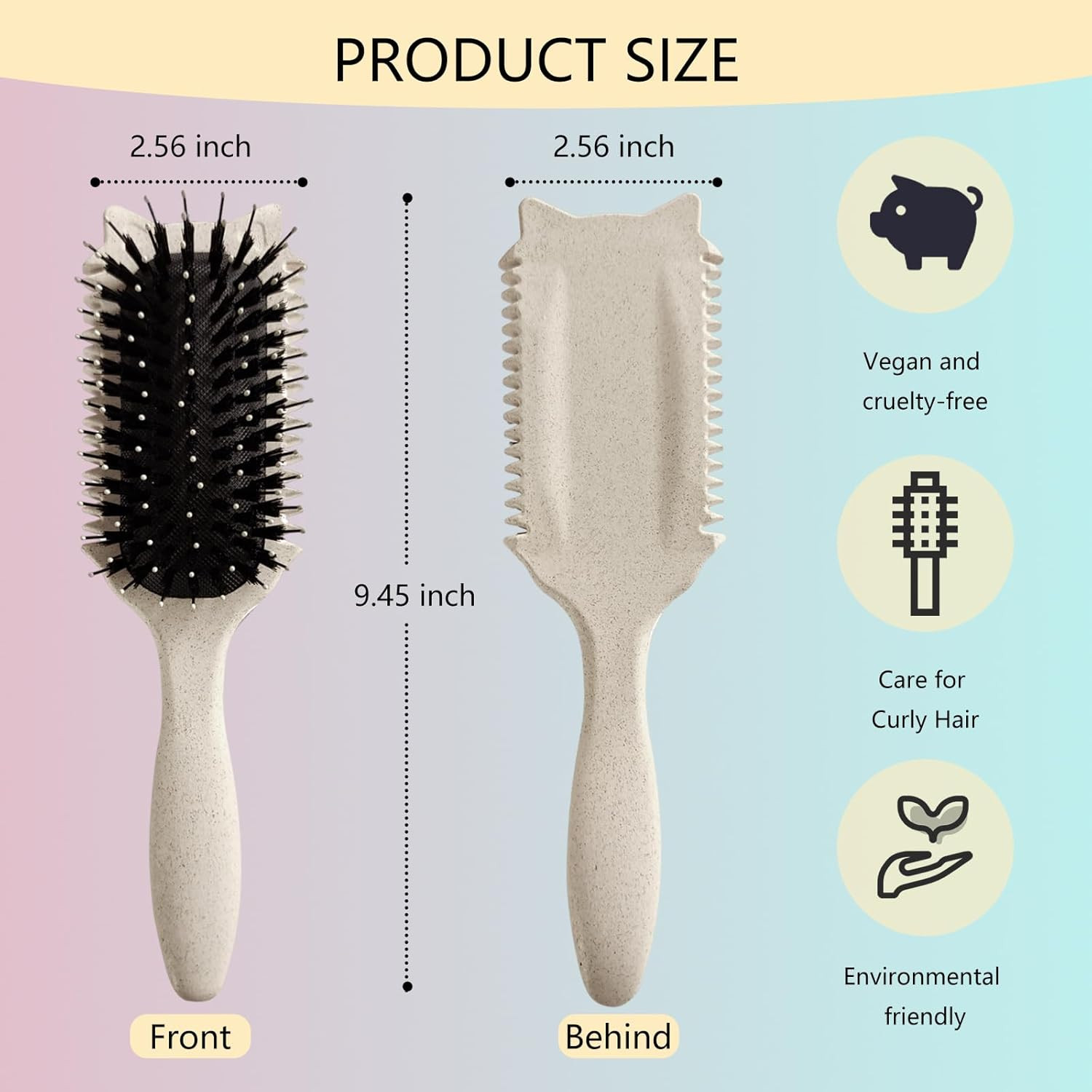 Bounce Curl Define Styling Brush - Frizz Preventing Curling Comb with Smooth Tex
