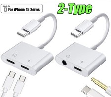 2 in 1 Charger and Headphone USB Type C to 3.5mm Aux Audio Cable Cord Adapter