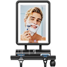 eeuuty Heated Shower Mirror Fogless for Shaving Gen 3 9.3"L x 7.1"W, Black