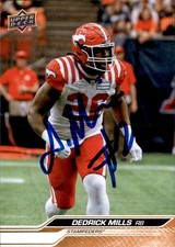 Dedrick Mills Signed 2024 Upper Deck CFL Football card Calgary Stampeders