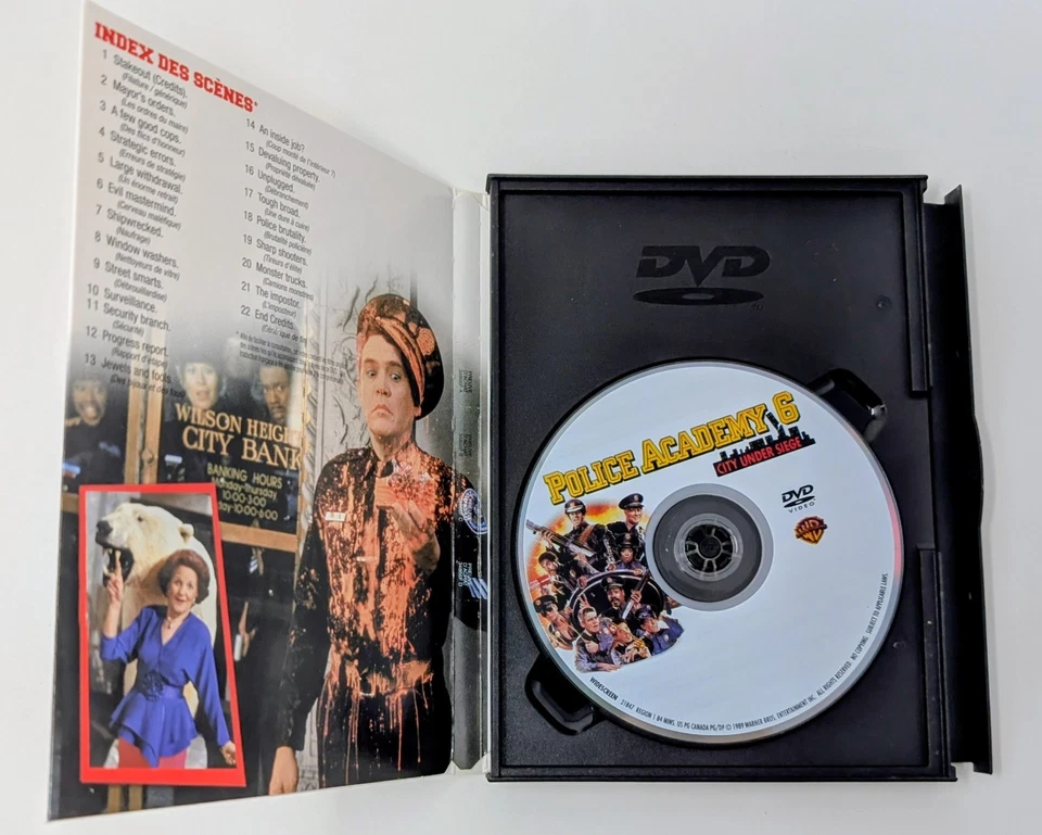 Police Academy 6: City Under Siege DVD (1989) - Region 1 - FR/EN - VG+ (Tested) - Image 4 of 4