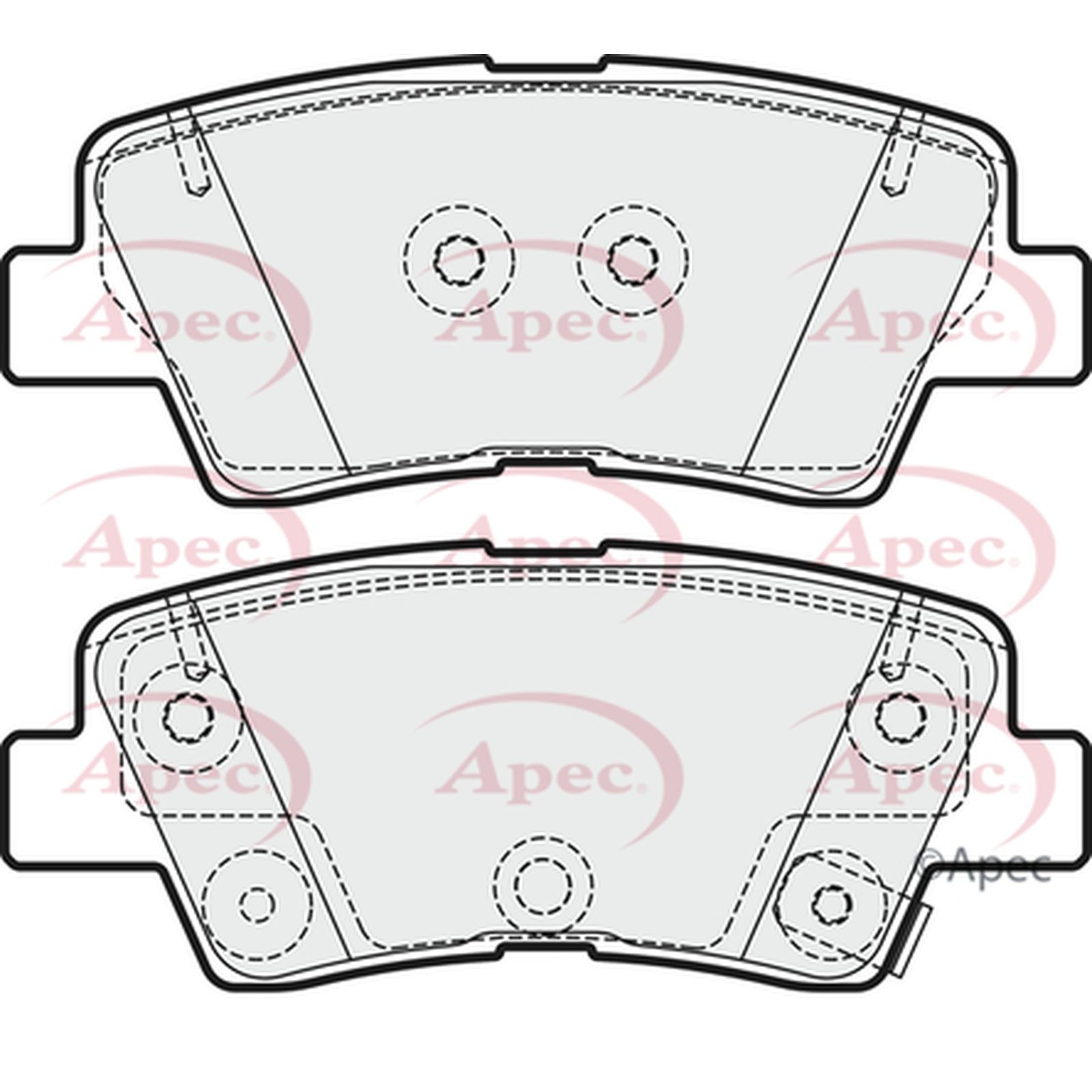 Brake Pads Set Rear Apec PAD1989 583021RA30 583021WA35 48413350A0 583022TA70