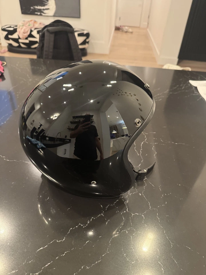 Daytona Helmets CRUISER - PUNTO NEGRO ALTO BRILLO Motociclista Motocicleta Casco Foto 4 de 4