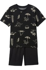 GAP Kids Boys Navy Beach Short Sleeve Shorts Pajama Set Loose Fit Size 8
