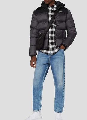 Schott NYC UTAH2 Unisex Jacke   Anthrazit, Größe L   Steppjacke mit Kapuze