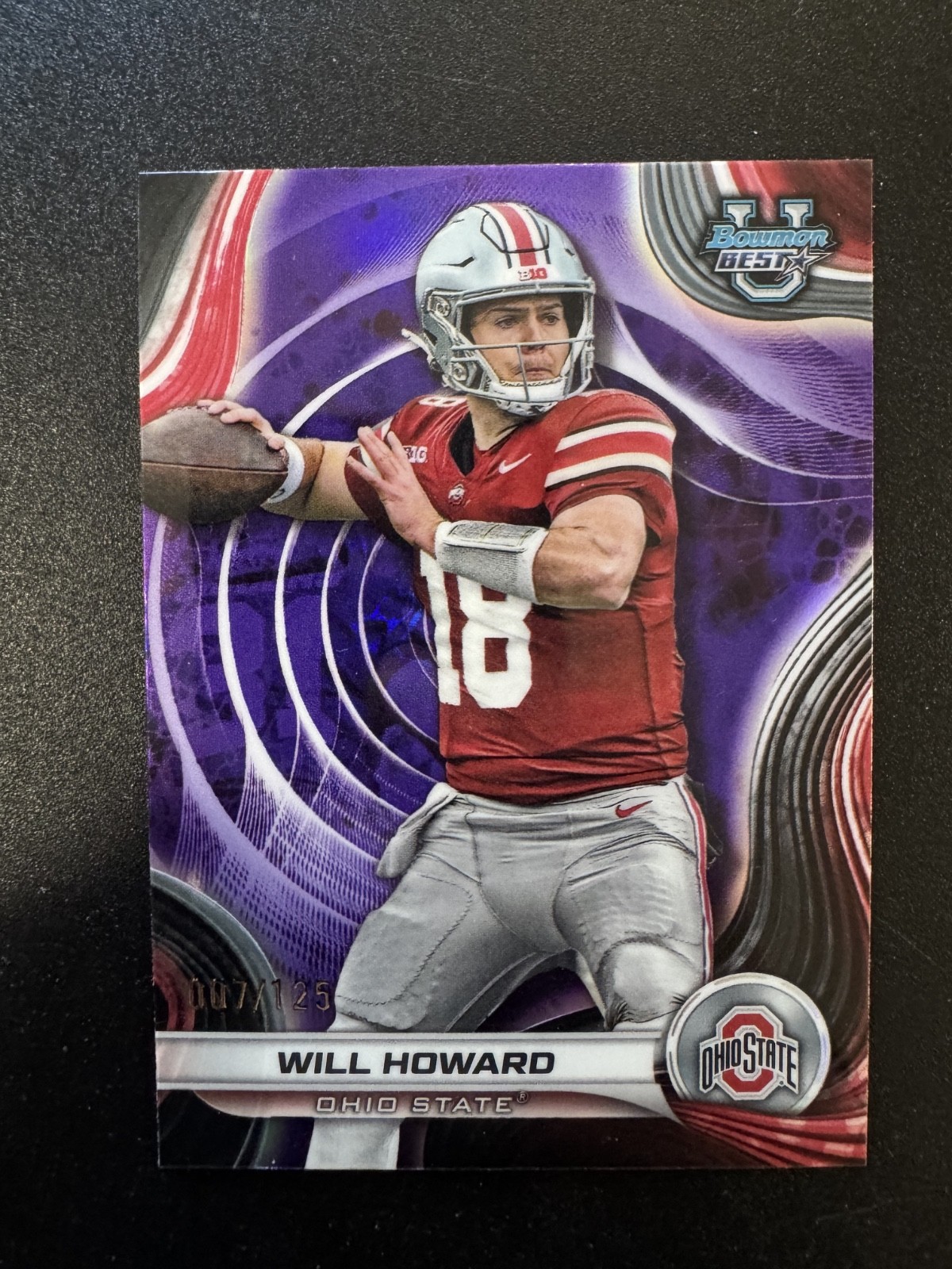 2024 Bowman Best University Will Howard Purple Refractor /125
