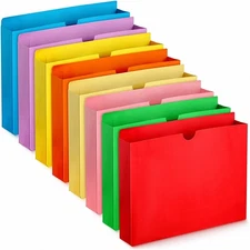 40 Pack File Folders 2 Inch Expanding Pocket Expandable File Folders Letter S...