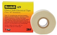 500-10083 Scotch Glass Cloth Electrical Tape 69, 0.50" Wd, 22 yd., White