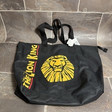 NEW Disney The Lion King Broadway Souvenir Black Canvas Tote Bag Zippered