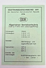 Simson KTA Papiere DDR S51 B1-3 B1-4 B2-4 wahlweise mit Stempel 1477-2 1477-3 -4