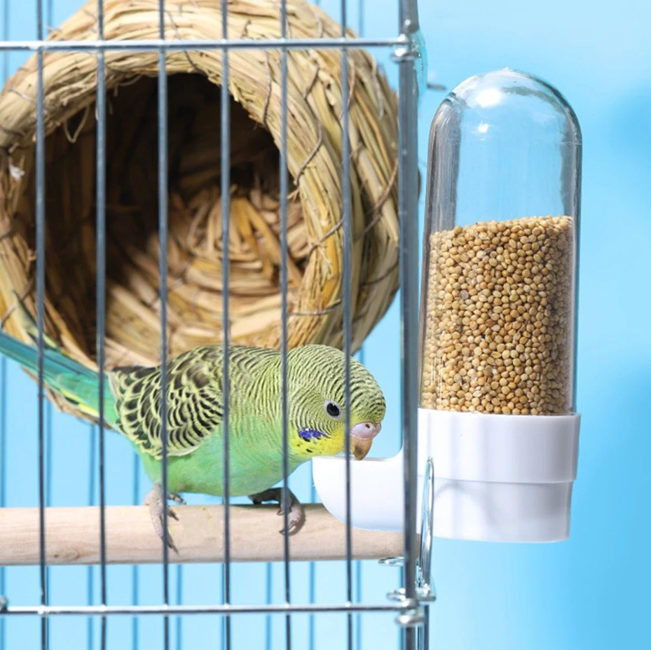 Bird Water Feeder Drinker Dispenser Bottle with Clip for Parrot Cage 90ml