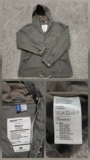 H M Divided Womens L Hooded Full Zip Sage ArmyGreen Canvass Utility Jacket Coat