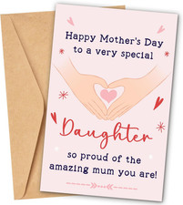 Happy Mothers Day Card for Daughter from Mom, Dad - Inspirational Gifts from Mot