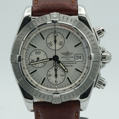 Breitling Chronomat Evolution A13356 White Bezel Chronograph 44mm Top Condition